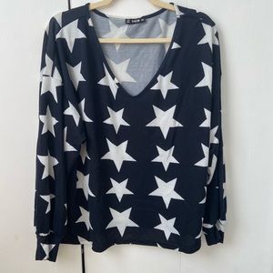 navy star top